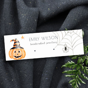 Halloween Spider Web Pumpkin Stud Earning Display Mini Visitekaartje