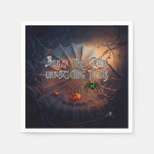 Halloween Spider Web Trick voor Traktaties Servet (Voorkant)