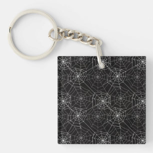 Halloween Spider Webpatroon   Button Sleutelhanger