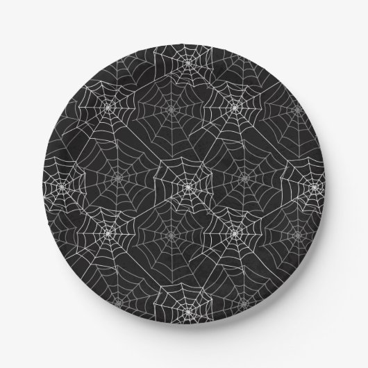 Halloween Spider Webpatroon | Papieren Bordje (Voorkant)