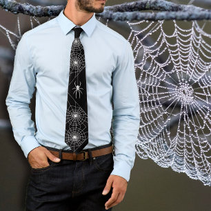 Halloween Spider Webs Black Stropdas