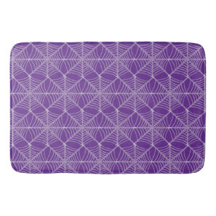 Halloween Spider Webs in Paarse en witte kleuren Badmat