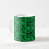 Halloween Spider Webs op Groen Koffiemok (Voorkant links)
