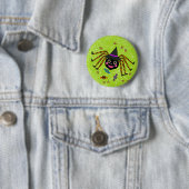 Halloween Spider Witch met Snoep Rond Ronde Button 5,7 Cm (In situ)