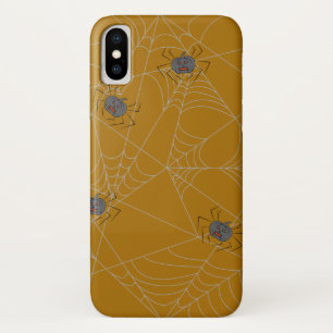Halloween spiders web and pumpkins iPhone x hoesje