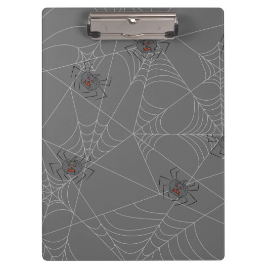 Halloween spiders web and pumpkins klembord (Voorkant)