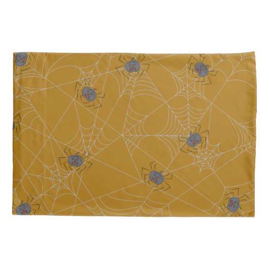 Halloween spiders web and pumpkins kussensloop (Achterkant)