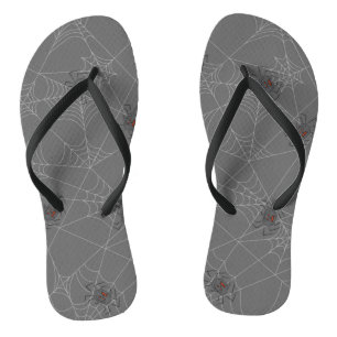 Halloween spiders web and pumpkins teenslippers