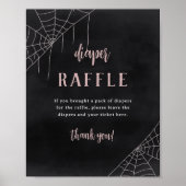 Halloween Spiderweb Baby Shower Diaper Raffle Sign Poster (Voorkant)