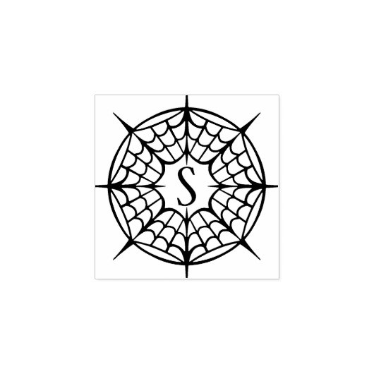 Halloween Spiderweb Design & Monogram Rubberstempel (Afrduk)