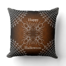 Halloween Spiderweb spinnen zwart sinaasappel wit