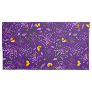 Halloween Spiers en Snoep Paarse Pillowcase Kussensloop
