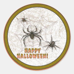 Halloween Spiers Ronde Sticker
