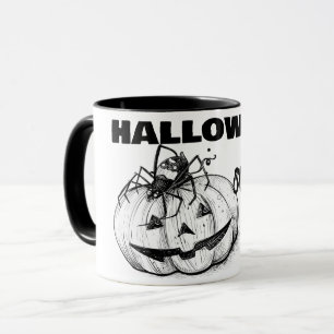 Halloween spin denkt aan pompoentaart mok