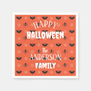 Halloween spin, vleermuis & spinnenweb patroon servet