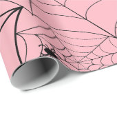 Halloween Spin Web Pastel Roze Spinnenweb Cadeaupapier (Rol Hoek)