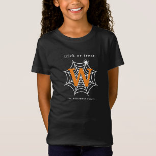 Halloween Spin Web Trick or treat Monogram T-shirt