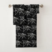 Halloween Spin Webs Patroon Spooky Cobweb Bad Handdoek (Insitu)