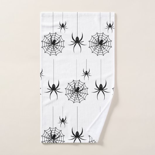Halloween Spin Webs Patroon Spooky Cobweb Bad Handdoek (Handdoek)