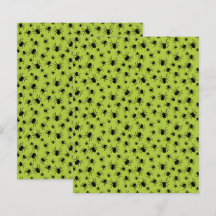 Halloween Spinnen, Groene Achtergrond met Spinnen