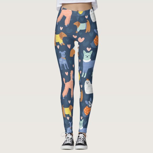 Halloween Spinnen Web: Naadloos Patroon Leggings (Voorkant)