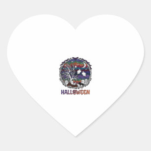 Halloween Spinnenweb Boom Geesten Pompoenen Grafst Hart Sticker