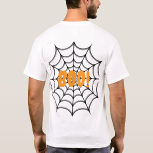Halloween Spinnenweb Zwart en Wit Gotisch Griezele T-shirt