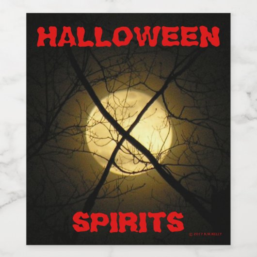 HALLOWEEN SPIRITS WIJN ETIKET (Enkel label)