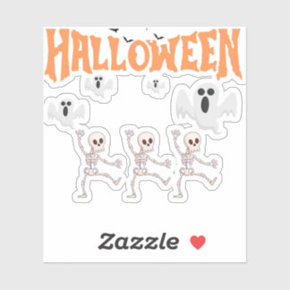 Halloween-spoken en dansende skeletten sticker