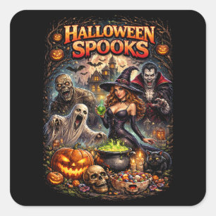 Halloween Spoken Vierkante Sticker
