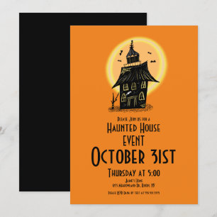 Halloween Spokenhuis Handgetekend Ontwerp Kaart