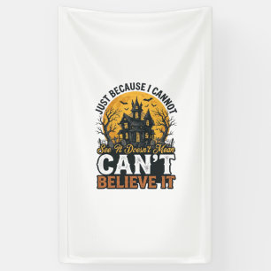 Halloween Spokenhuis Kan Het Niet Geloven Vintage Spandoek