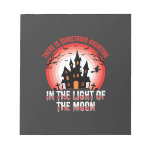 Halloween Spokenhuis Maneschijn Heks Notitieblok