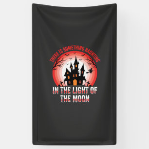 Halloween Spokenhuis Maneschijn Heks Spandoek