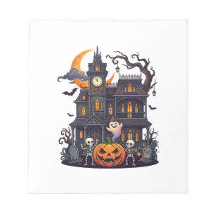 Halloween Spokenhuis Skeletten Pompoen Geest Cr Notitieblok