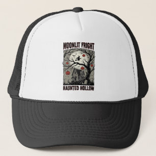 Halloween Spokenhuis Vintage Gravure Maan Shi Trucker Pet
