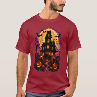 Halloween Spokenhuis Volle Maan Griezelnacht T-shirt