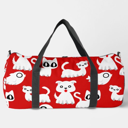 Halloween spook fret hond rood plunjezak (Voorkant)