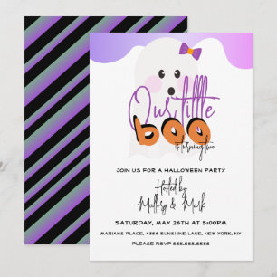 Halloween Spook Geest Ons Kleine Boe Paars Kaart