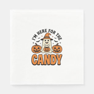 Halloween spook hier voor de snoepjes Schattig Vin Servet