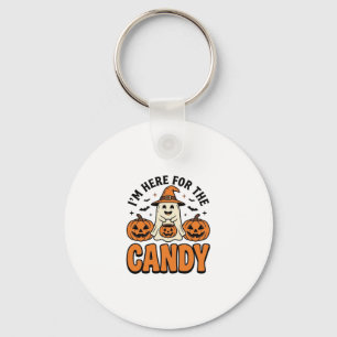 Halloween spook hier voor de snoepjes Schattig Vin Sleutelhanger
