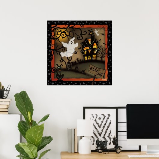 Halloween Spook House Ghost School Inspirivity Poster (Thuiskantoor)