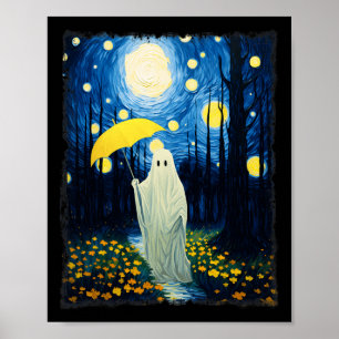  Halloween spook in het bos Van Gogh Sta Poster