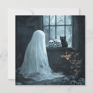Halloween spook, kat en schedels