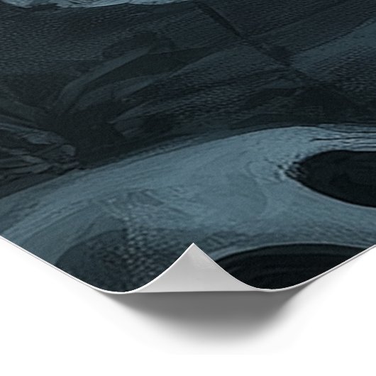 Halloween spook, kat en schedels poster (Hoek)