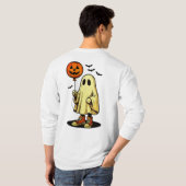 Halloween spook met pompoenballon t-shirt (Achterkant volledig)