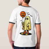 Halloween spook met pompoenballon t-shirt (Achterkant volledig)
