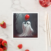 Halloween spook met rode ballon servet (Insitu)