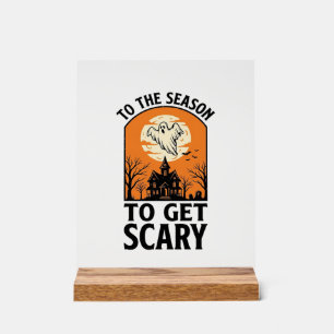 Halloween spook om eng beangstigend vintage grieze acryl bord