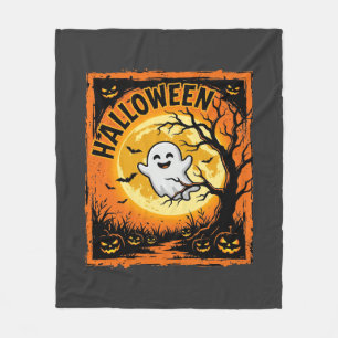 Halloween Spook Pompoen Geheime Boom Fleece Deken